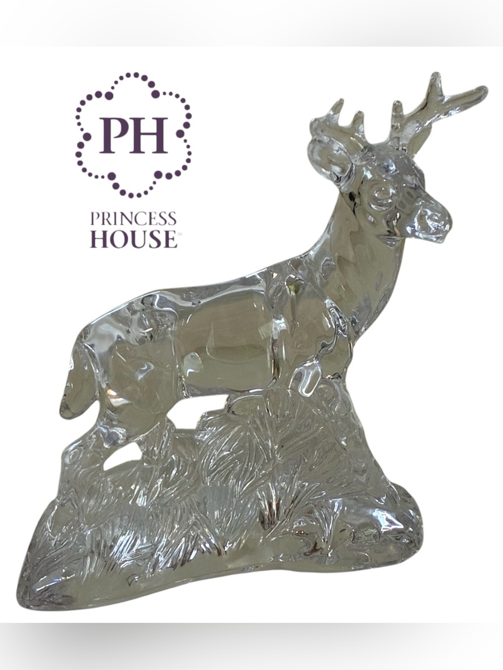 VINTAGE CRYSTAL DEER BUCK PRINCESS HOUSE WONDERS OF THE WILD 24% LEAD CRYSTAL